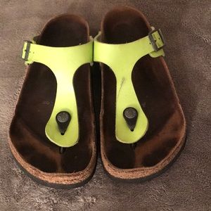Lime green Birkenstock Gizeh